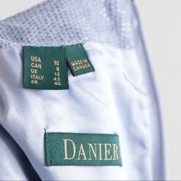 Danier Baby Blue Snake Skin Coated Skirt - Picture 2 of 7